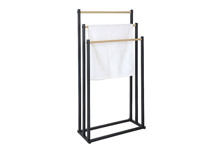 relaxdays Handtuchständer mit 3 Stange, schwarz günstig online kaufen