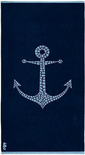 Seahorse Strandtuch "Captain" 100x180, für Strand und Pool, maritim, Anker günstig online kaufen