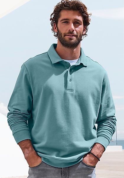 John Devin Sweatshirt, Langarm, Sweatshirt mit Polokragen, Baumwolle günstig online kaufen