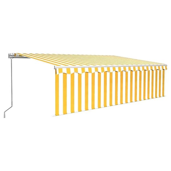 vidaXL Markise Manuell Einziehbar mit Rollo 5x3 m Gelb und Weiß 3069338 günstig online kaufen