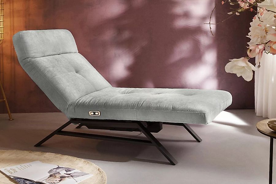 KAWOLA Liege AMERIVA Sessel Relaxliege Velvet silber günstig online kaufen