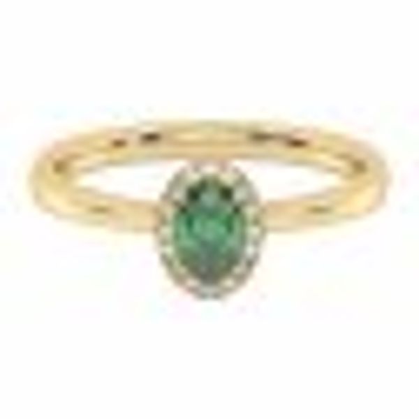 Ring 585 Gelbgold mit im Labor gezüchteten Diamanten und Smaragd günstig online kaufen