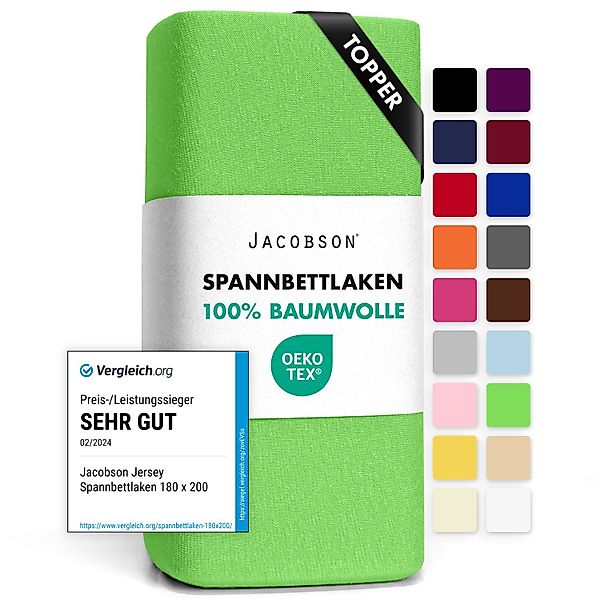 Jacobson Spannbettlaken TOPPER aus 100% Baumwolle, Jersey Bettlaken 160 g/m günstig online kaufen