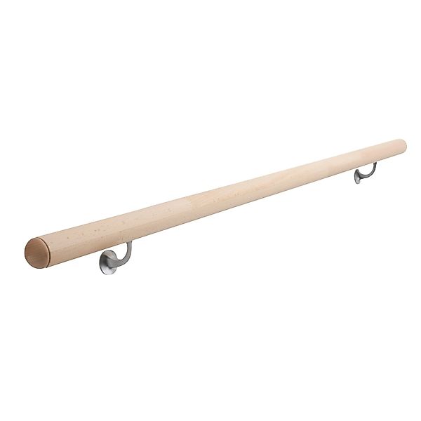 Handlauf Komplettset Buche Massivholz Ø 52 mm - 1.500 mm inkl. Konsolen günstig online kaufen