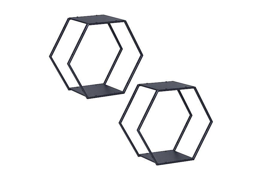 en.casa Regalelement, 2-tlg., »Tand« Regalset 32 x 37 x 19 cm Stahl Schwarz günstig online kaufen