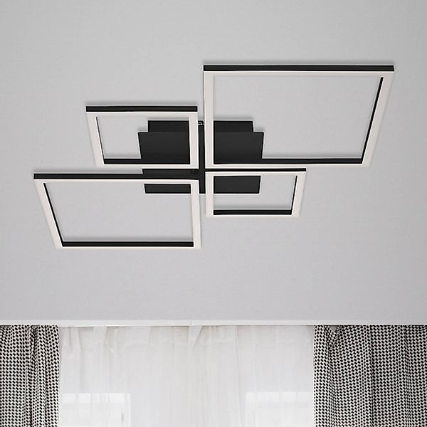 LED-Deckenlampe Frame, Step dim, 4-flammig schwarz günstig online kaufen