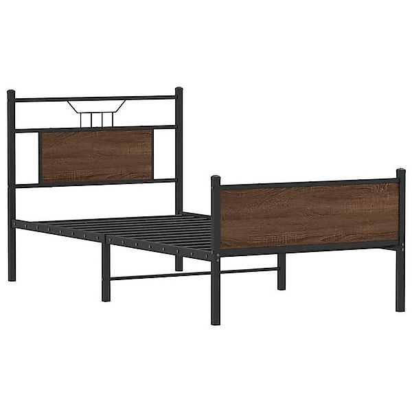 vidaXL Bett Bettgestell ohne Matratze Braun Eiche 75x190 cm Holzwerkstoff günstig online kaufen