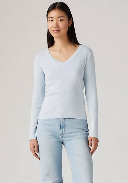 Levi's® Langarmshirt ESSENTIAL HM LS VNECK mit Logo Stickerei günstig online kaufen