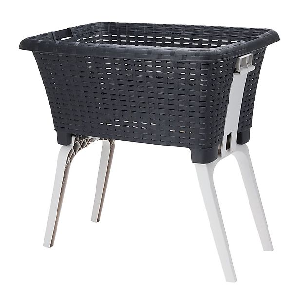Spetebo Wäschekorb Wäschekorb mit Standbeinen 60 x 40 cm - schwarz günstig online kaufen