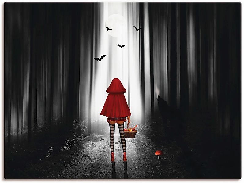 Artland Wandbild "Das Rotkäppchen auf High Heels" Dark Fantasy 1 Stk. tlg. günstig online kaufen