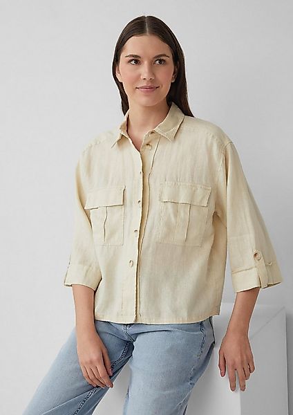 s.Oliver Kurzarmbluse Bluse Leinen-Overshirt im Relaxed Fit mit weiten 3/4- günstig online kaufen