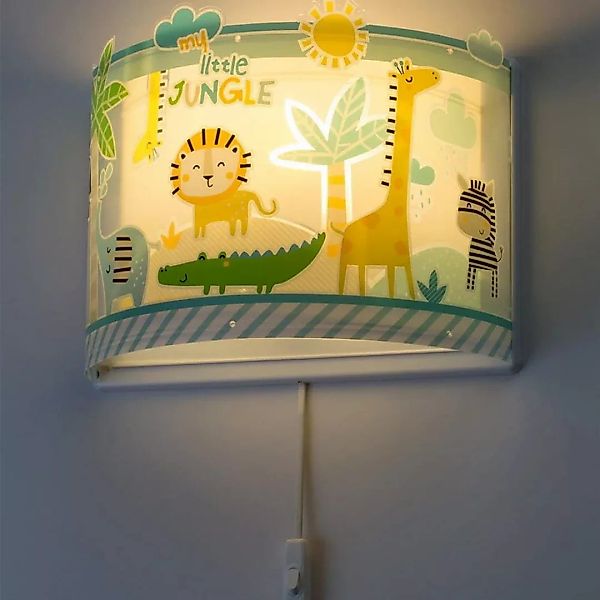 Kinderzimmer Wandleuchte Little Jungle fluoreszierend E27 günstig online kaufen