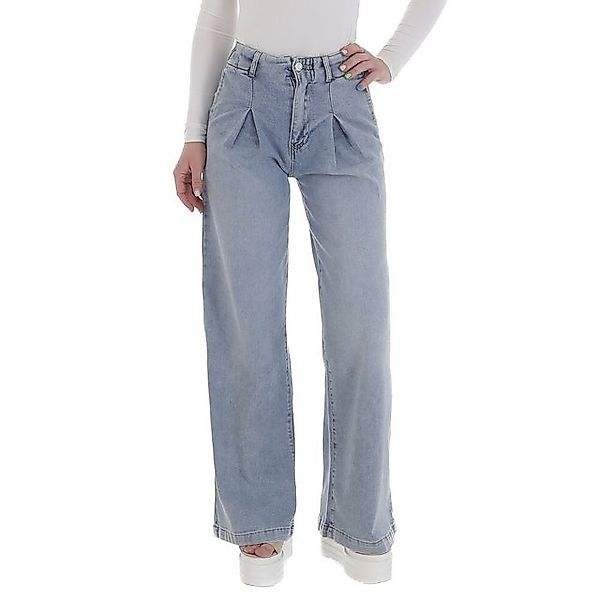Ital-Design Weite Jeans Hoch taillierte weit geschnittene Denim-Hose für Da günstig online kaufen
