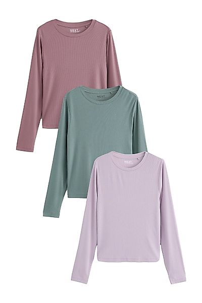 Next Langarmshirt Langärmelige Oberteile im 3er-Pack günstig online kaufen
