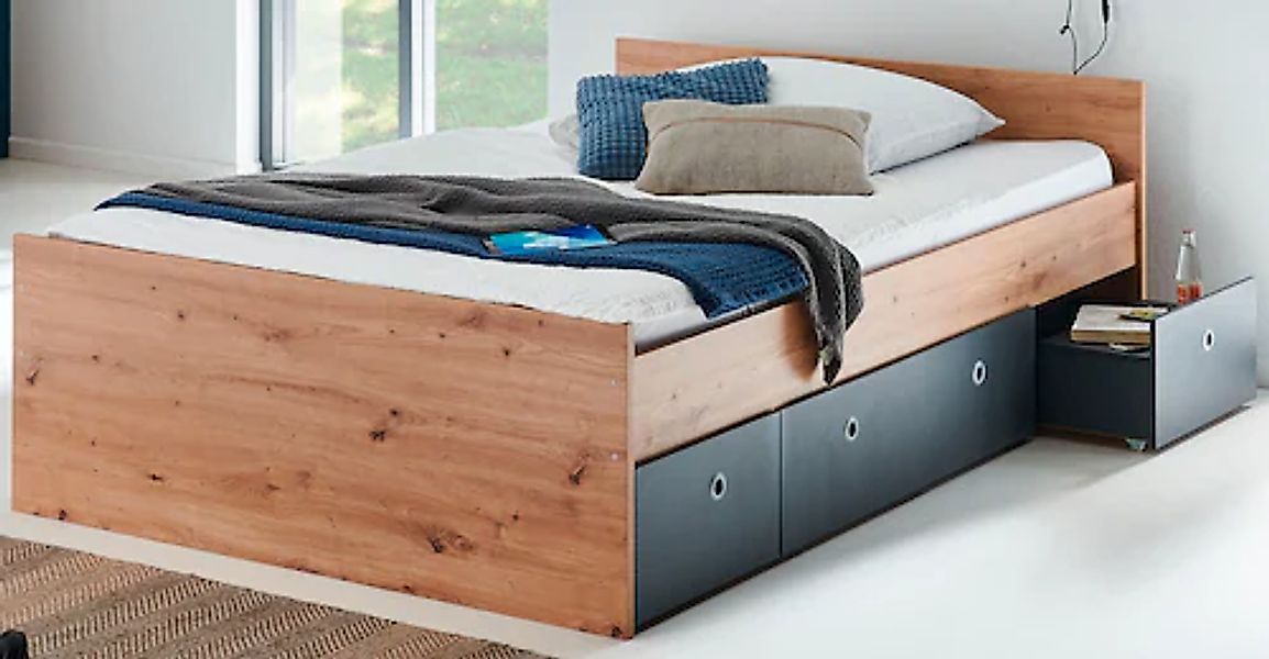 arthur berndt Stauraumbett "Alessio" mit Melamin-Oberfläche, Schubkästen op günstig online kaufen
