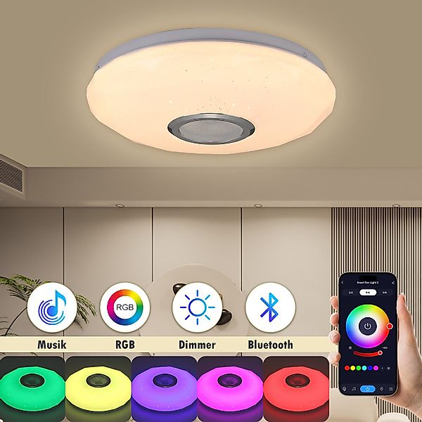 LETGOSPT Deckenleuchte LED Deckenlampe RGB Bluetooth günstig online kaufen