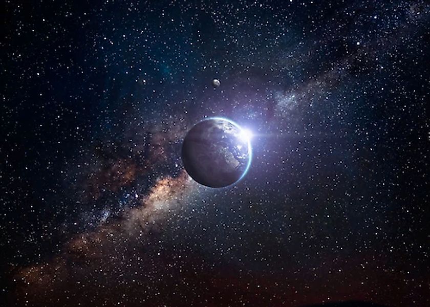 Papermoon Fototapete »PLANETEN-ERDE GALAXIE MILCH STRAßE WELTALL UNIVERSUM« günstig online kaufen