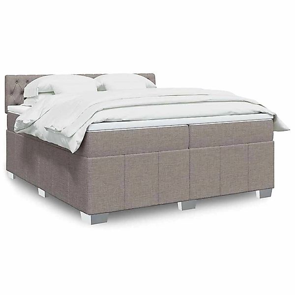 vidaXL Boxspringbett mit Matratze Taupe 200x200 cm Stoff 3289486 günstig online kaufen