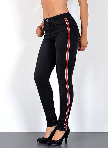 ESRA Skinny-fit-Jeans Damen High Waist Skinny Jeans mit Streifen bis Große günstig online kaufen