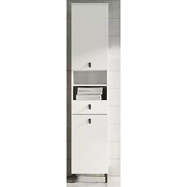 Badezimmer Hochschrank, 39 cm breit, in weiß TUDELA-01, B/H/T ca. 39/190/35 günstig online kaufen