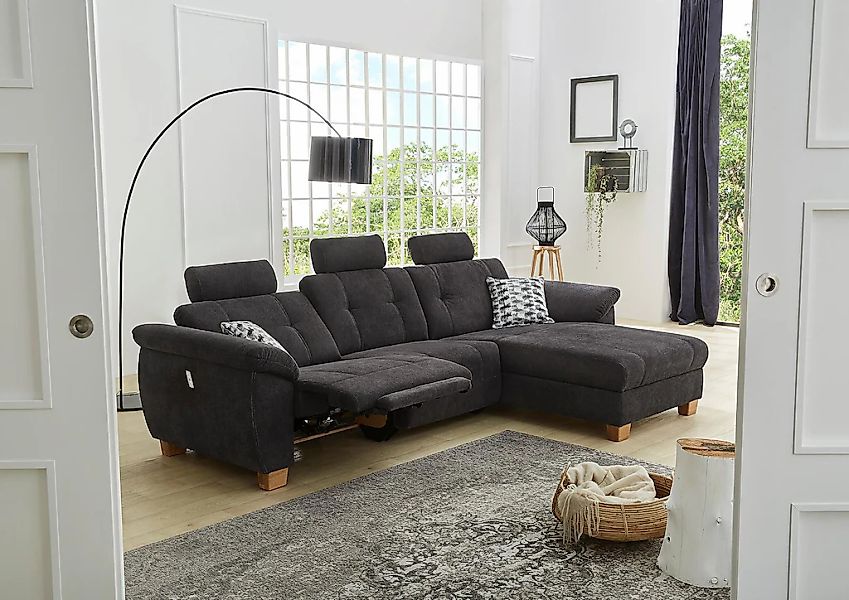 Jockenhöfer Gruppe Ecksofa "Savona L-Form, B: 299 cm" mit elektr. Relaxfunk günstig online kaufen