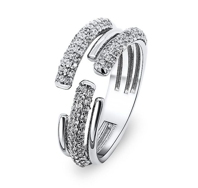Brilio Silver Fingerring Luxuriöser offener Ring mit klaren Zirkonen RI036W günstig online kaufen