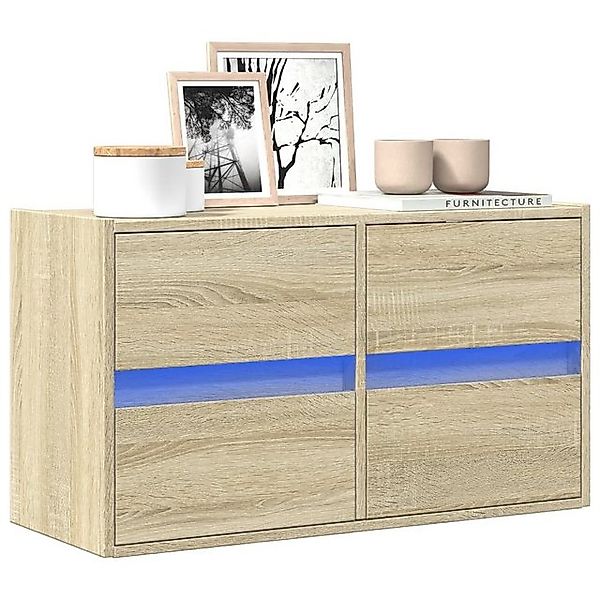 vidaXL Schrankmodule TV-Wandschrank mit LED-Beleuchtung Sonoma-Eiche 80x31x günstig online kaufen