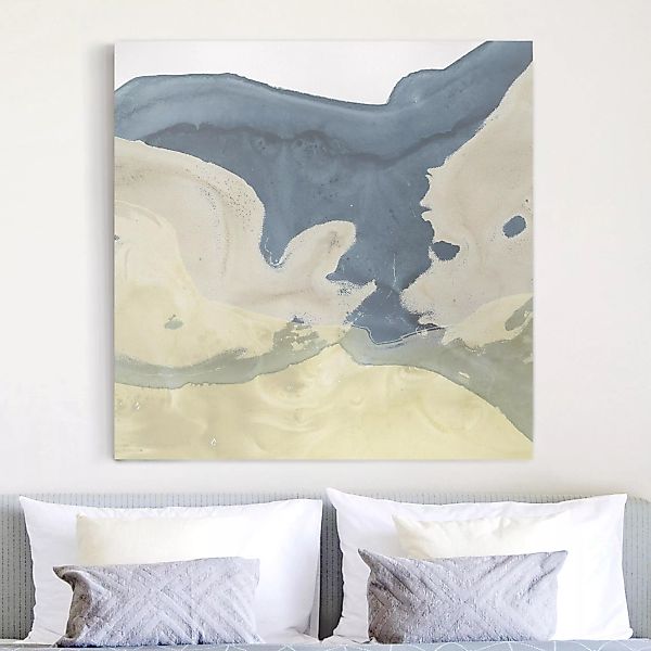 Leinwandbild Abstrakt - Quadrat Ozean und Wüste II günstig online kaufen