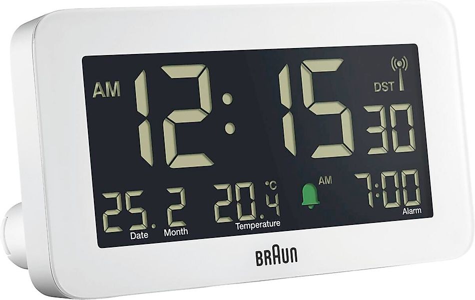 Braun Wecker Braun Uhren BC10W Funkwecker Uhren/Wecker Weiss günstig online kaufen