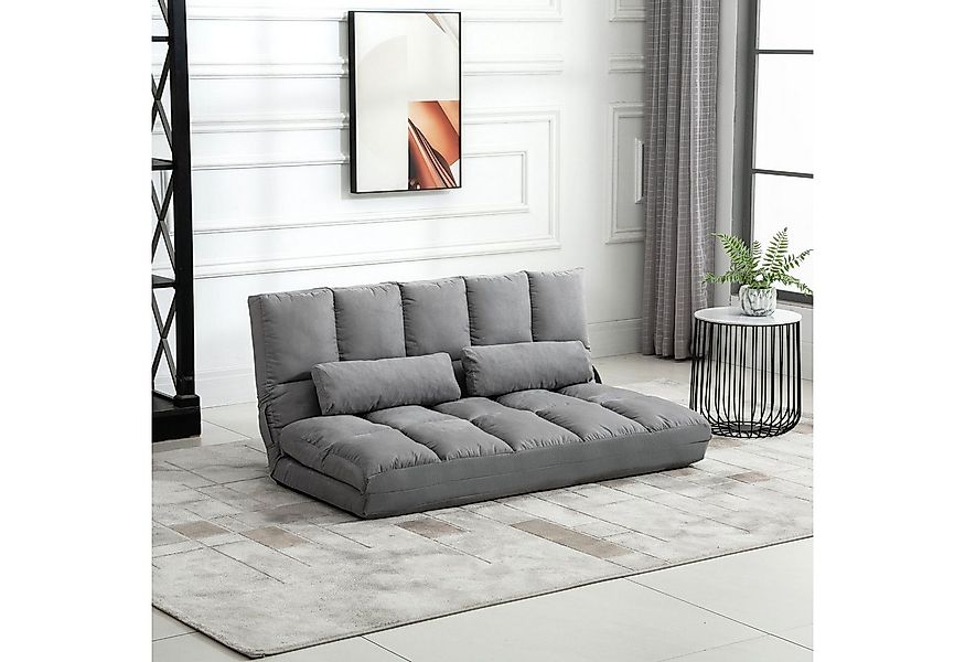 HOMCOM Bodenkissen mit Bettfunktion, für Wohnzimmer, Schlafzimmer, Hellgrau günstig online kaufen