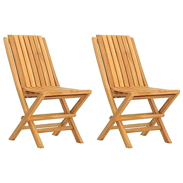 vidaXL Gartenstühle 2 Stk Klappbar 47x47x89 cm Massivholz Teak 362757 günstig online kaufen