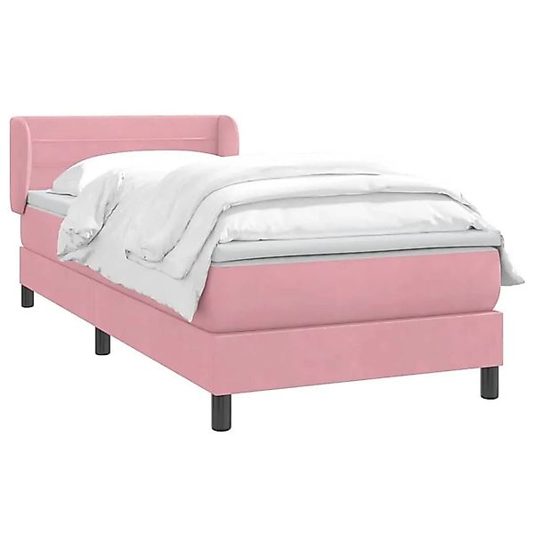 vidaXL Boxspringbett mit Matratze Rosa 80x220 cm Samt 3317636 günstig online kaufen