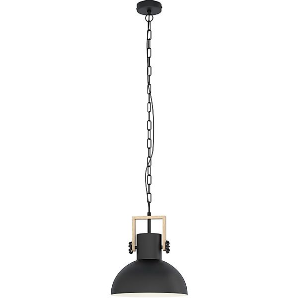 Eglo Pendelleuchte Lubenham Schwarz-Braun günstig online kaufen