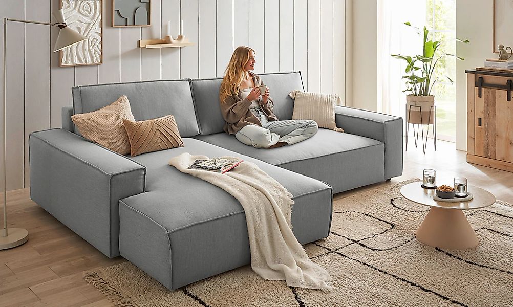Home affaire Ecksofa "NEU: SHERWOOD XXL 284, Big-Sofa L-Form, tiefe Sitzflä günstig online kaufen