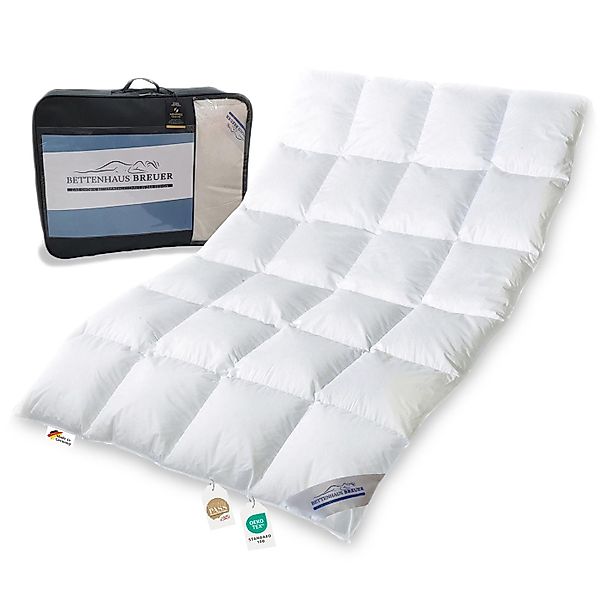 Daunendecke 100% neue Daunen Bettdecke 155x220 Daunenpass 1010g günstig online kaufen