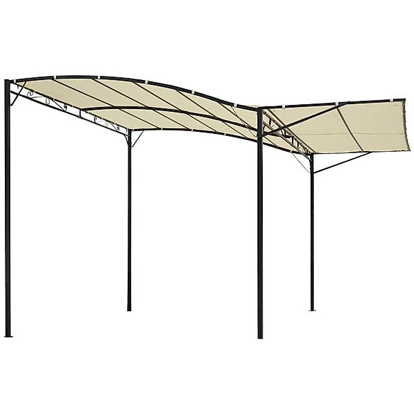 Outsunny Pergola Gazebo Stahl Polyester Cremeweiß L300 x B250 x H200/250 cm günstig online kaufen