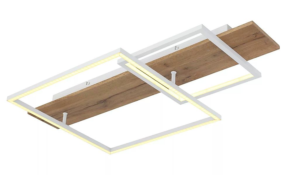 Globo LED-Deckenleuchte Vanni Holzfarben/Weiß 75 x 40 cm günstig online kaufen