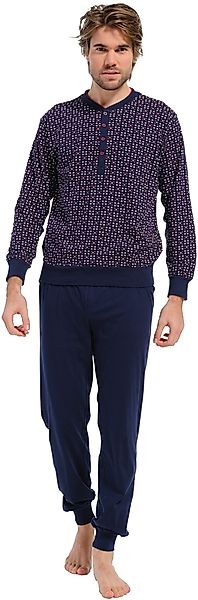 Pastunette Schlafanzug Herren Pyjama mit Bündchen günstig online kaufen