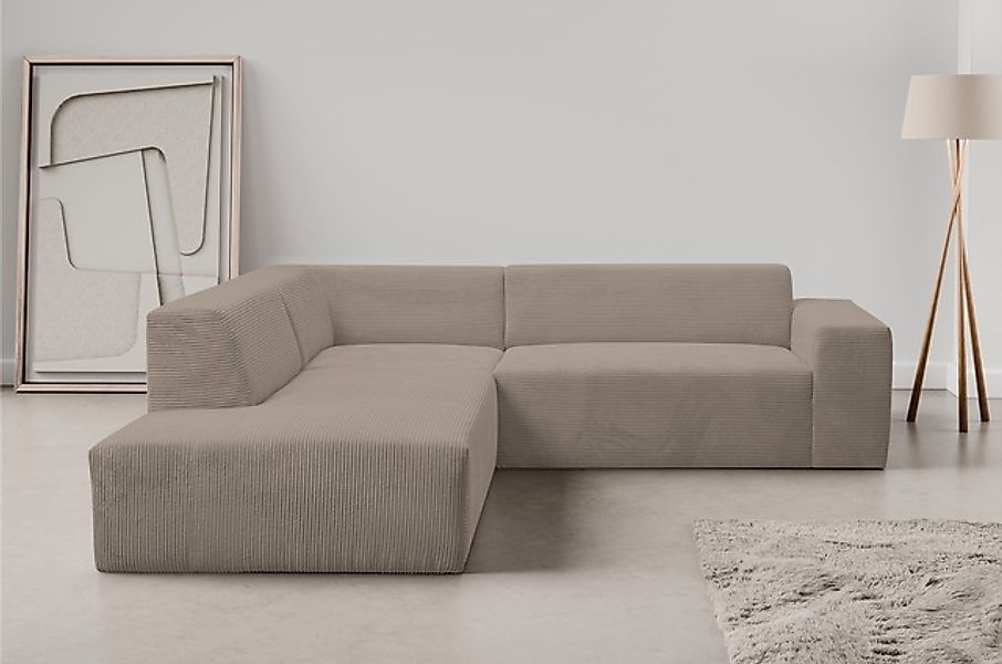 WERK2 Ecksofa »Zeus-M, tolles Sofa mit schönen Details, L-Form«, Curvy Tren günstig online kaufen