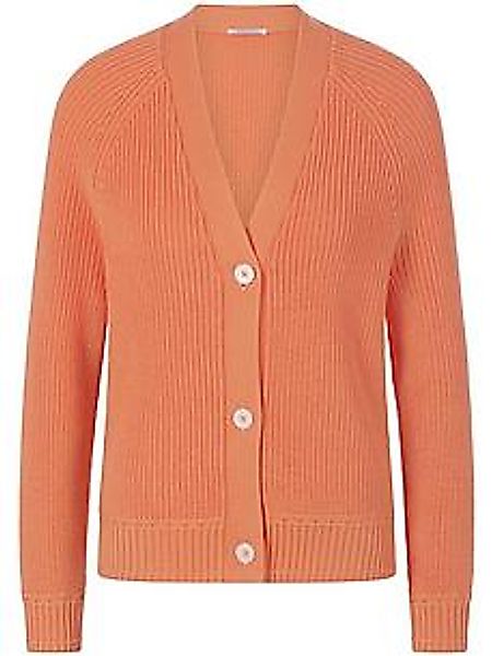 Strickjacke aus 100% Baumwolle Supima Peter Hahn orange günstig online kaufen