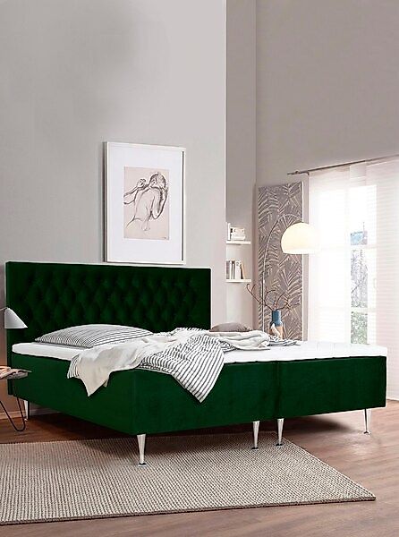 Places of Style Boxspringbett »Exclusive«, inkl. Topper, 3 Breiten, 3 Härte günstig online kaufen