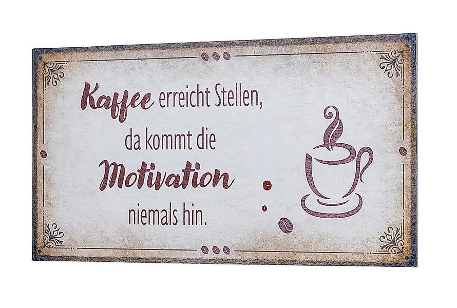 Levandeo® Wandbild, Wandbild 40x20cm Kaffee Motivation Spruch Wandschild Kü günstig online kaufen