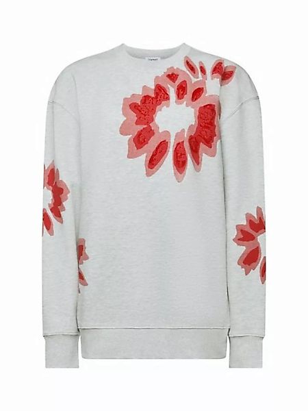 Esprit Sweatshirt Oversize Sweatshirt mit Print und Zierperlen (1-tlg) günstig online kaufen