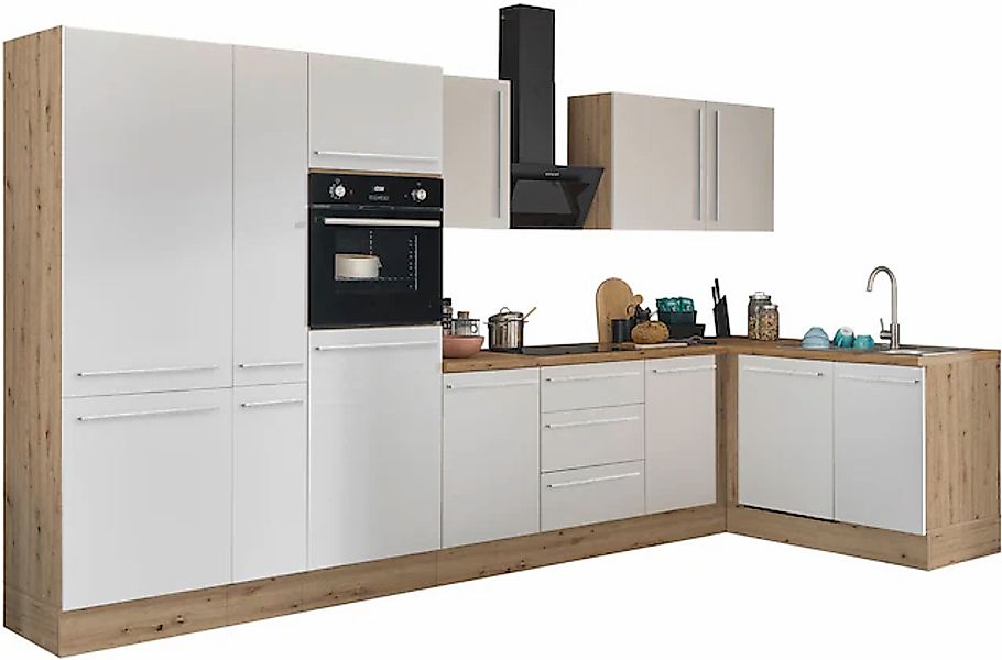KOCHSTATION Winkelküche »Florida, Stellbreite 370x175 cm«, wahlweise mit E- günstig online kaufen