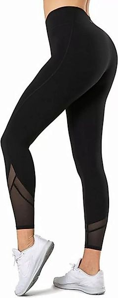 FIDDY Yogaleggings Damen-Mesh-Tasche-Sport-Leggings-Sporthose mit hoher Tai günstig online kaufen