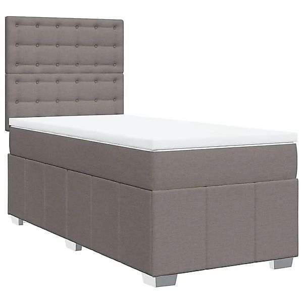 vidaXL Boxspringbett mit Matratze Taupe 80x200 cm Stoff 3291513 günstig online kaufen