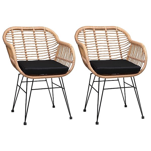 Casaria Gartenstuhl Bali (2 St), Polyrattan günstig online kaufen