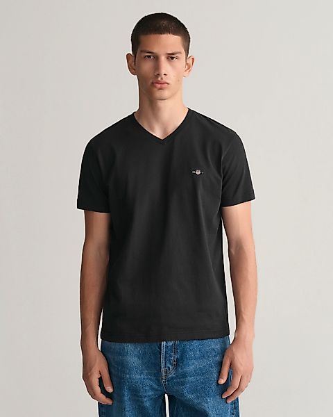 Gant T-Shirt "SLIM SHIELD V-NECK T-SHIRT", mit einer kleinen Logostickerei günstig online kaufen