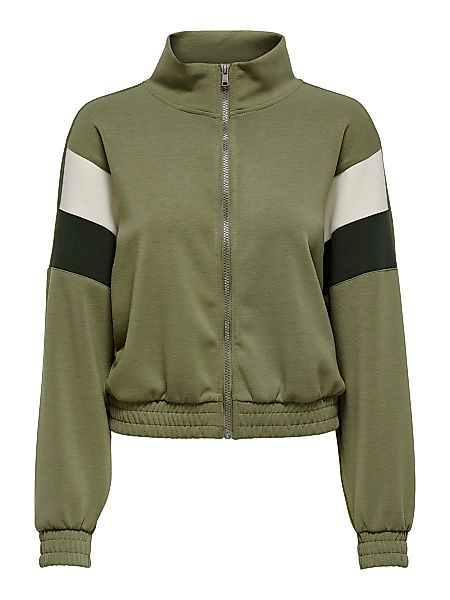 ONLY Hochgeschlossener Reißverschluss- Sweatshirt Damen Grün günstig online kaufen
