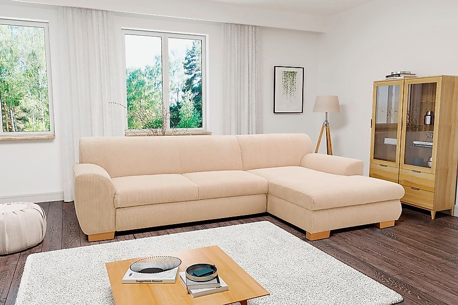 Home affaire Ecksofa "Nika zeitlos und elegant, L-Form" wahlweise mit Bettf günstig online kaufen